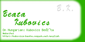 beata kubovics business card